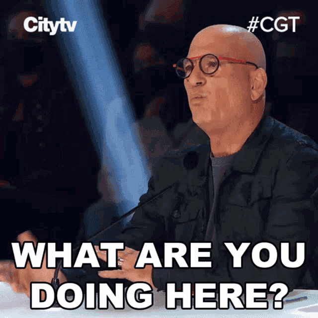 What Are You Doing Here Howie Mandel GIF - What Are You Doing Here Howie Mandel Canadas Got Talent GIFs