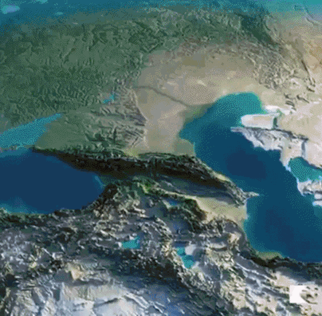 an aerial view of a very large body of water