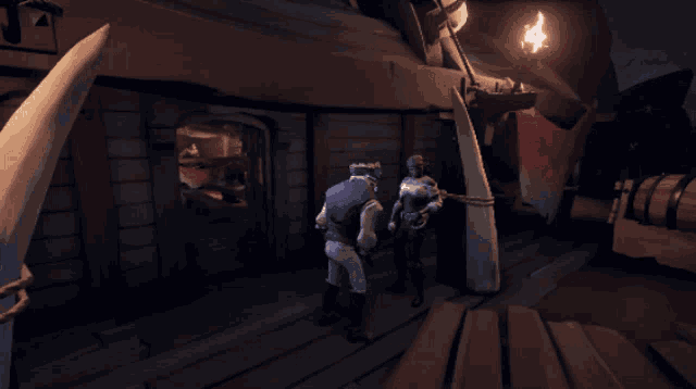 a screenshot of a video game shows a man carrying another man on his back
