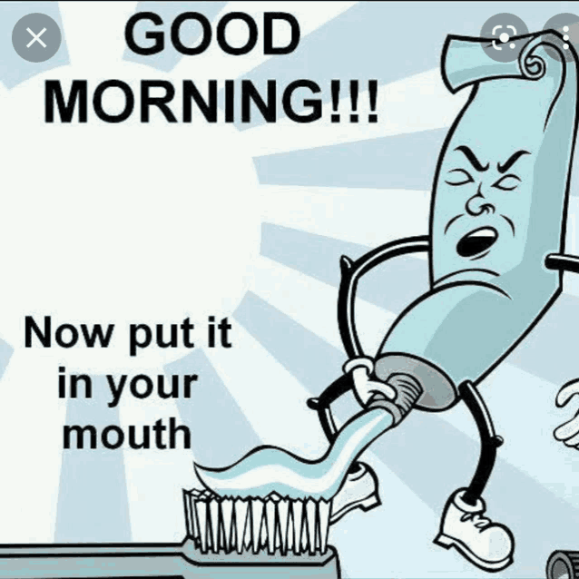 a cartoon of a toothbrush applying toothpaste to its teeth