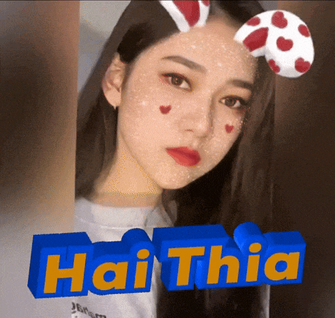 a girl with hearts on her face is surrounded by the word haithia