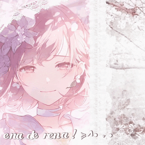 a picture of a girl with the words ena de rena