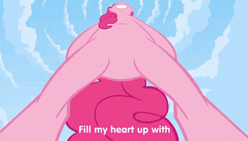 pinkie pie from my little pony crying and smiling with the words sunshine below her