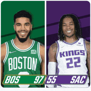 Boston Celtics (97) Vs. Sacramento Kings (55) Third-fourth Period Break GIF - Nba Basketball Nba 2021 GIFs