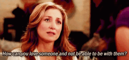 a woman is talking about how can you love someone and not be able to be with them ?