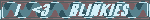 a blurred image of the word bunkies on a red background