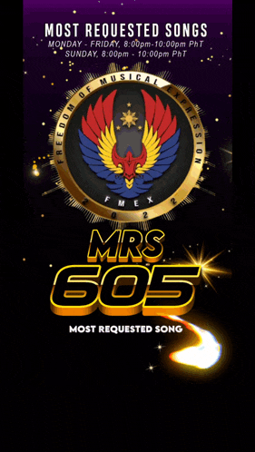 a poster that says most requested songs on it with a bird on it