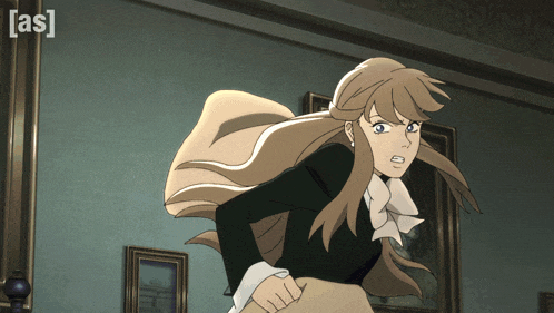 a cartoon of a girl with the word [ as ] on the bottom