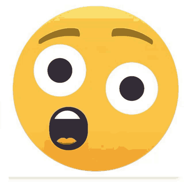 a yellow smiley face with a surprised expression on it