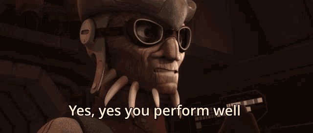 a cartoon character says " when i pull your strings " at the bottom