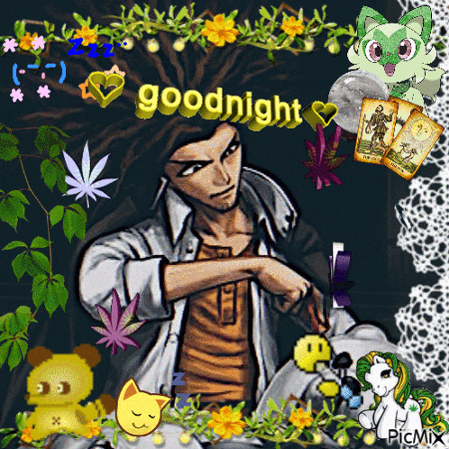 a picture of a man with a goodnight message