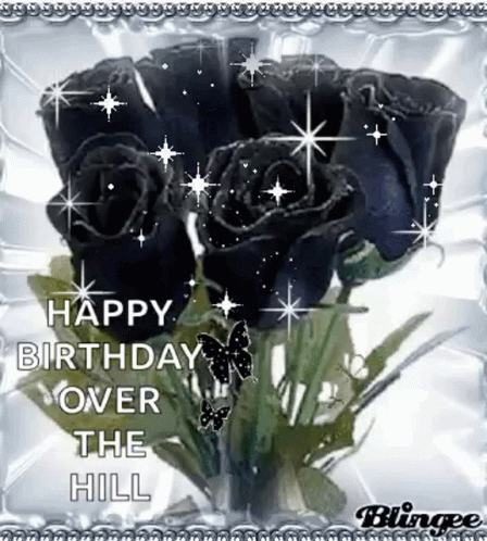 Black Roses Sparkle GIF - Black Roses Sparkle Happy Birthday GIFs