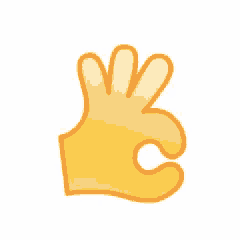 a yellow hand is making an ok sign with its fingers