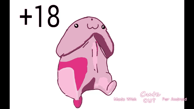 a cartoon drawing of a pink penis with the number 18 on it