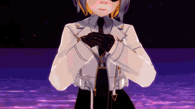 a computer generated image of a girl in a suit and tie