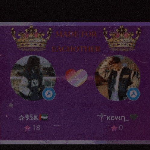 a purple poster that says made for eachother on it