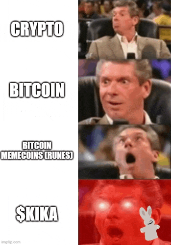 a meme shows a man sitting in a chair with his mouth open and the words crypto bitcoin and bitcoin memecoins ( runes )