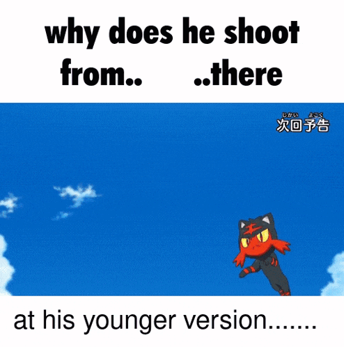 why does he shoot from there at his younger version ...