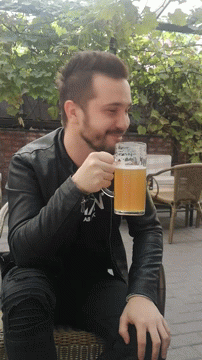 Beer Lover Smile GIF - Beer Lover Smile Thumbs Up GIFs