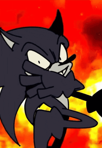 a cartoon of sonic the hedgehog covering his mouth with his hands