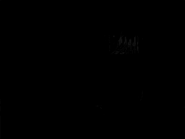 an apple computer monitor with a black background and the letter a