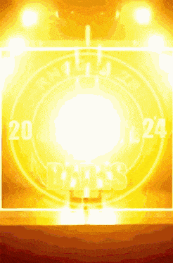 a yellow background with a circle that says ' rm ' on it