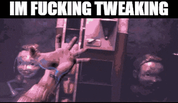a screenshot of a video game that says ' im fucking tweaking '