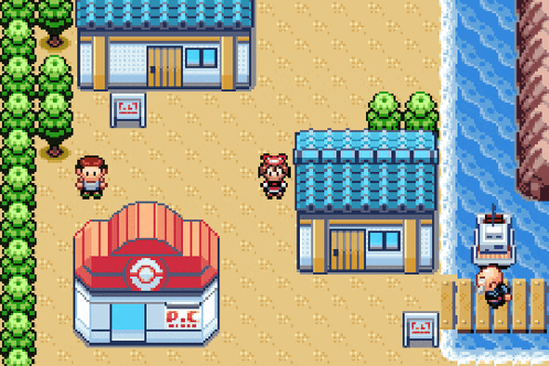 a pixel art scene with a d.c. store in the center