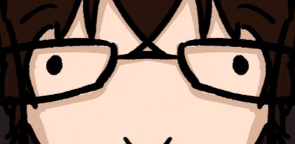 a close up of a person with glasses on