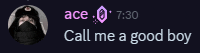 a picture of a person with the words call me a good boy on the bottom