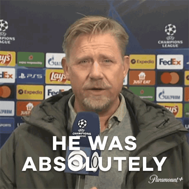 He Was Absolutely Fantastic Today Peter Schmeichel GIF - He Was Absolutely Fantastic Today Peter Schmeichel Champions League GIFs