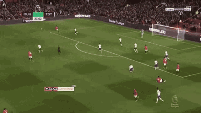 a soccer game is being played and the score is 0-0