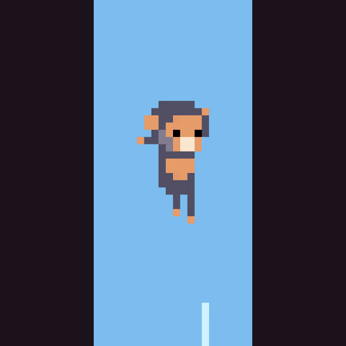 a pixel art drawing of a man in a barrel with the letter t on it