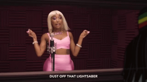 The Key Of Awesome Nicki Minaj GIF - The Key Of Awesome Nicki Minaj Dust Off The Lightsaber GIFs