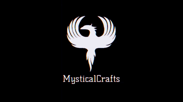 a black background with a rainbow colored logo and the words my mystical affairs fits