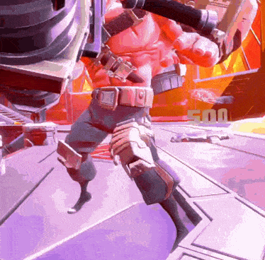 a man in a video game with the number 500 on the bottom