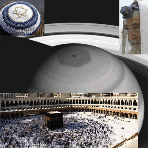 a collage of images includes a star on a hat and a man with glasses