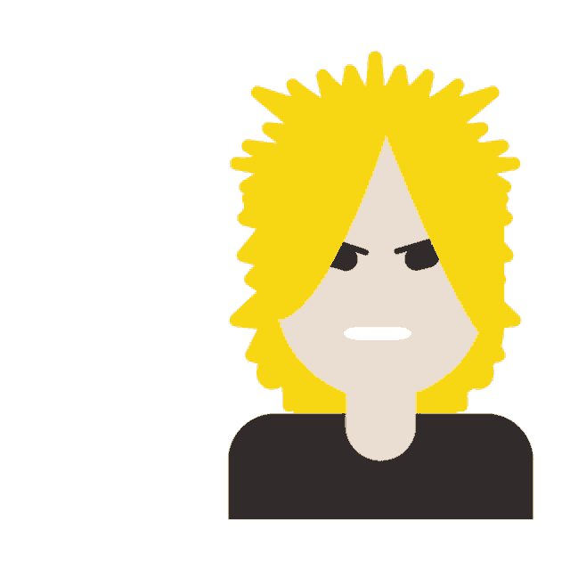 a cartoon character with a speech bubble that says prkl #