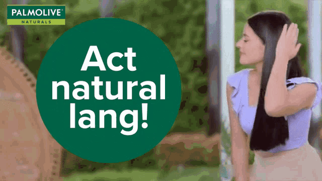 a palmolive ad with a woman holding her hair