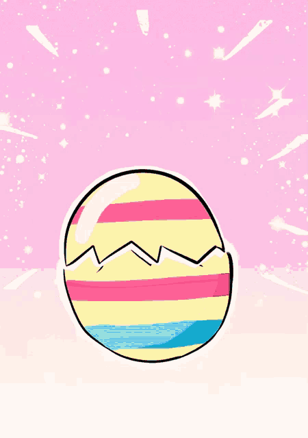 a cartoon drawing of a purple monster coming out of an egg
