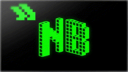 a green and black graphic that says nb on a black background