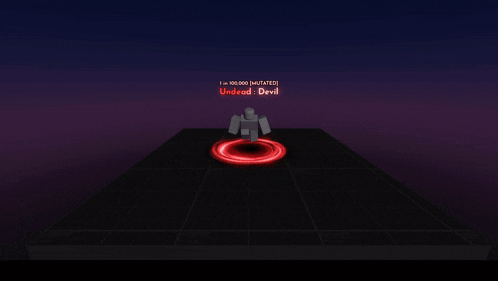 a video game character named undead devil is standing in a red circle