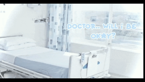a hospital bed with the words doctor will i be okay written on it