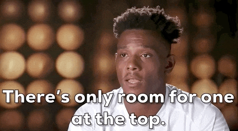 a man in a white shirt says there 's only room for one at the top ..