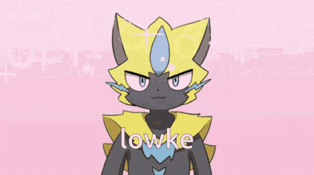 a cartoon drawing of a cat with the word lowke in the corner