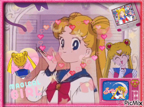 a picture of a girl with the words magical girl written on the bottom