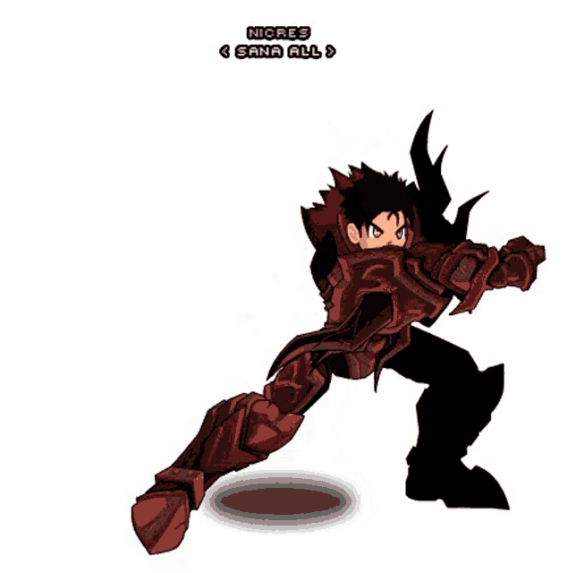 a video game character named niores is holding a sword