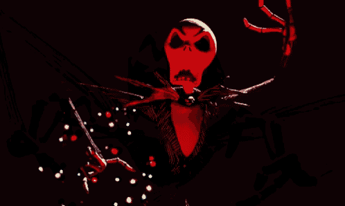 jack skellington from the nightmare before christmas is glowing in the dark