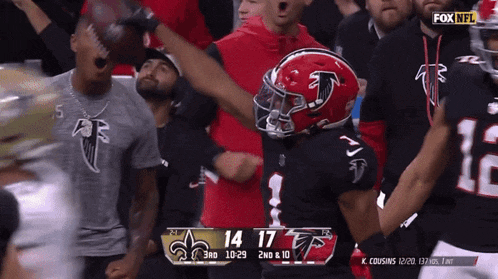 a fox nfl broadcast of a football game between the saints and the falcons