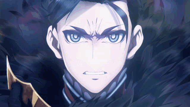 a close up of a person 's face with a very angry expression